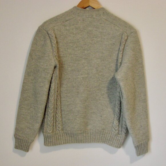 Wool Cable Knit Gray Cardigan Button Front Mens Munchner Strickmoden EUR 50 L - Picture 11 of 11